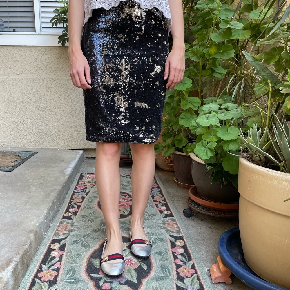 Black Zara sequined pencil skirt